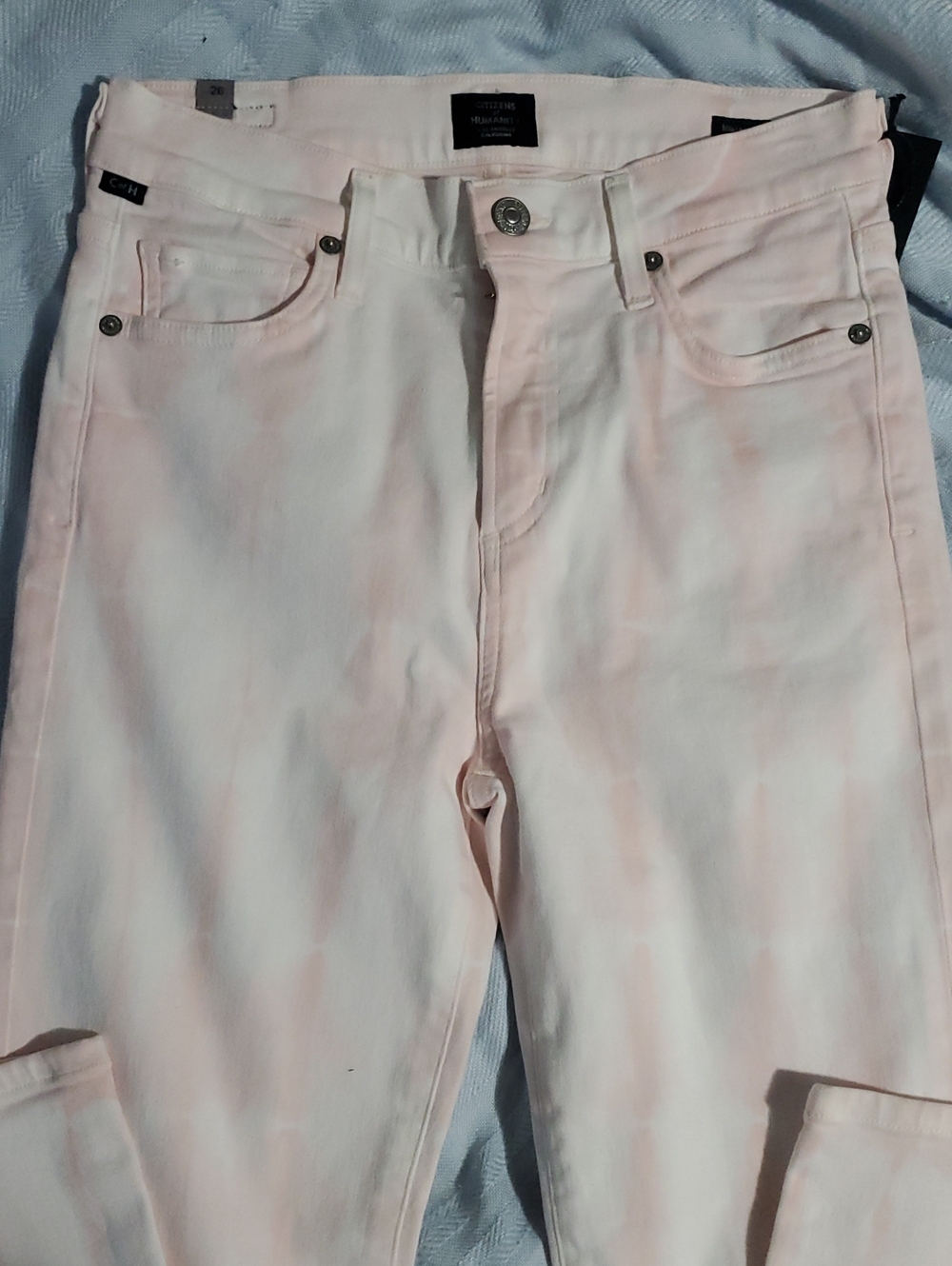 Citizens Of Humanity Light Pink Tie-Dye Skinny Jeans.Harlow ancle,